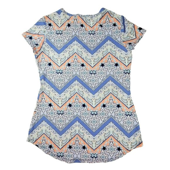 Joe Boxer Women's Knit Top for Suit or alone Size XL Blue and Peach JH1699125 - Picture 2 of 3